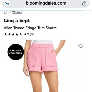 Cinq à Sept Pink High Waist Women's Shorts